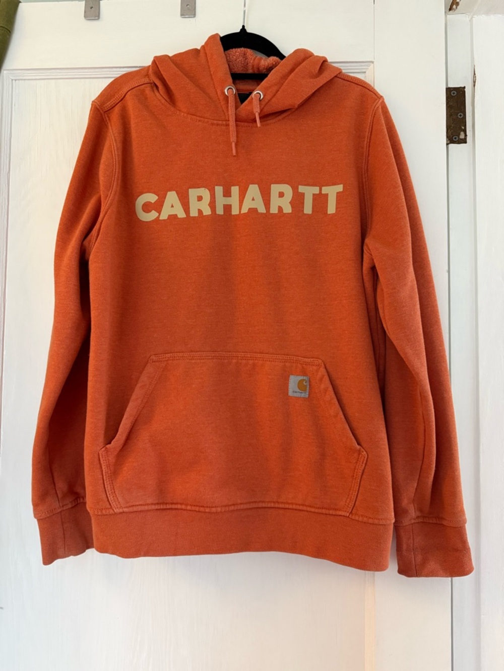 Carhartt Men's Burnt Orange Crewneck Hoodie with Logo